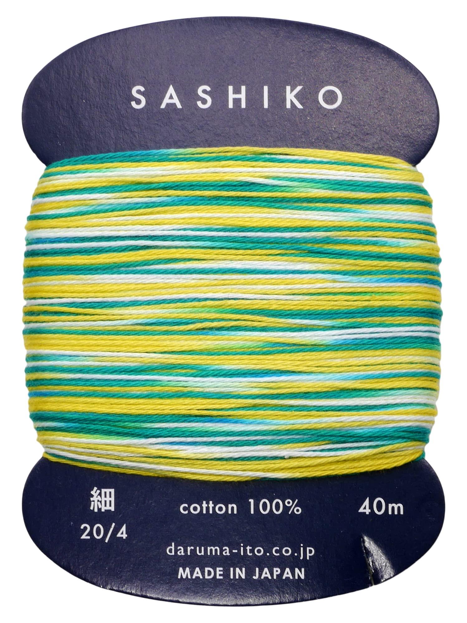 Yokota DARUMA Sashiko Thread 〈Fine〉 3-Color Kasuri Card-Wound Approx. 40 m COL.402 Shaved Ice 01-2400