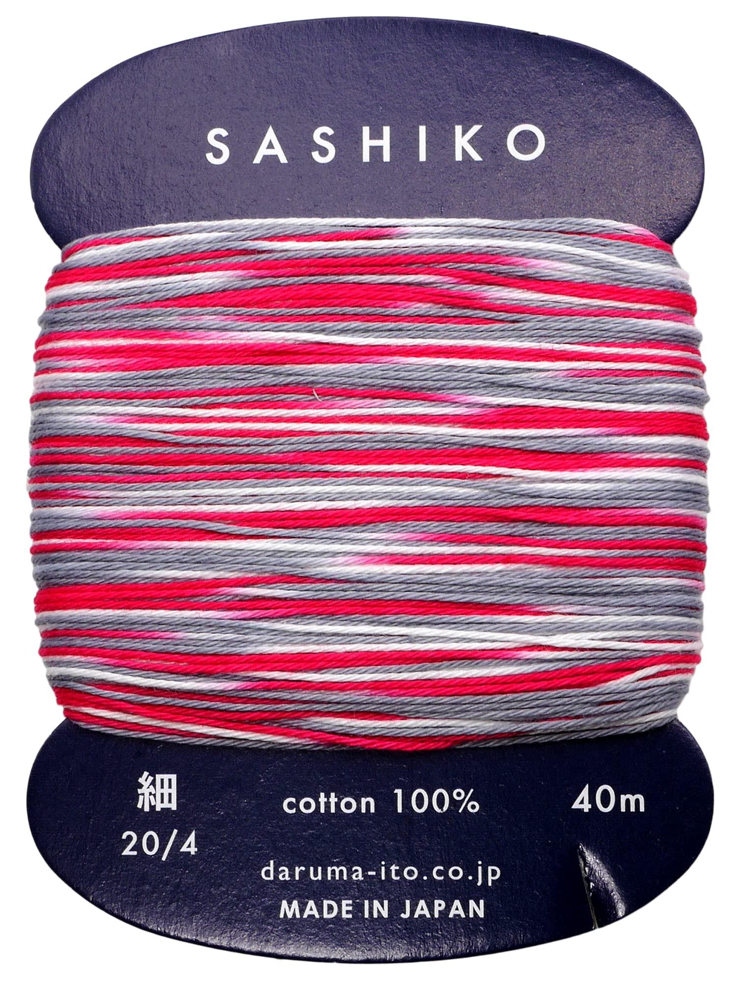 DARUMA Sashiko Thread 〈Fine〉 3-Color Kasuri Card-Wound Approx. 40 m COL.403 Morning Glory 01-2400