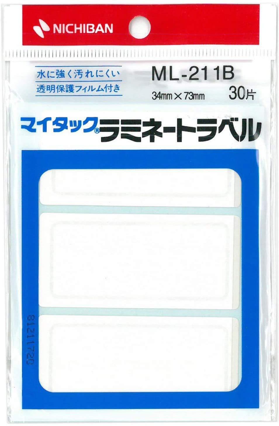 Nichiban MyTac Laminate Label 34×73mm ML-211B Blue