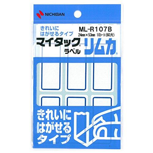 Nichiban My Tack Trim Label Plain Label 24×53mm ML-R107B Blue