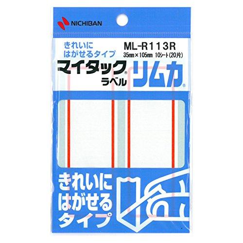 Nichiban My Tack Trim Label Plain Label 35×105mm ML-R113R Red