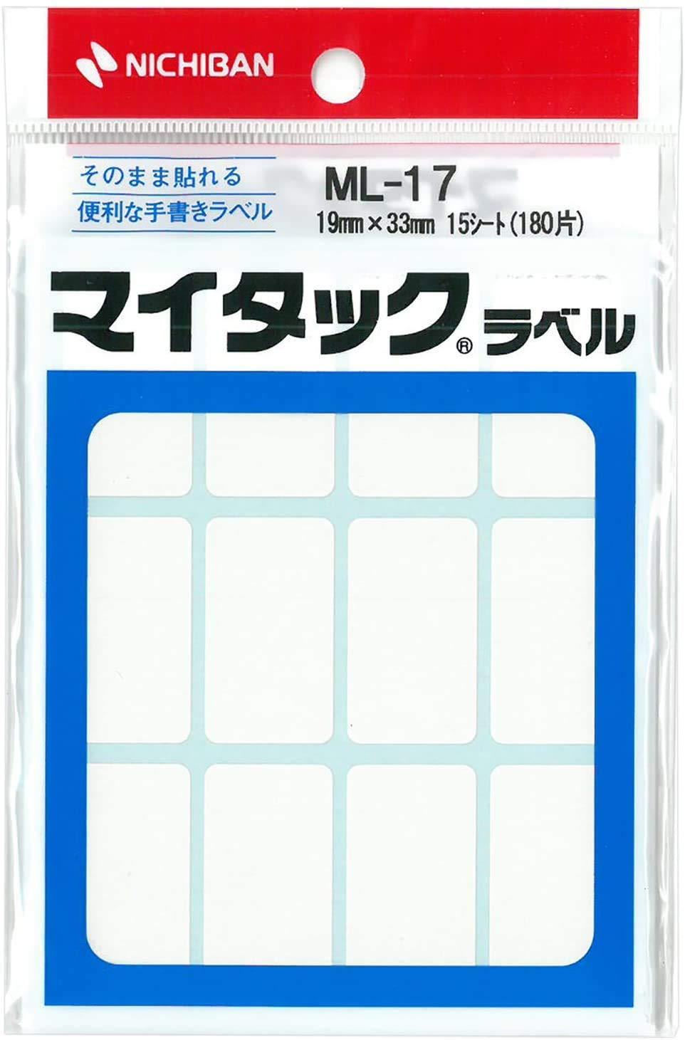 Nichiban MyTac Plain Labels 19×33mm ML-17