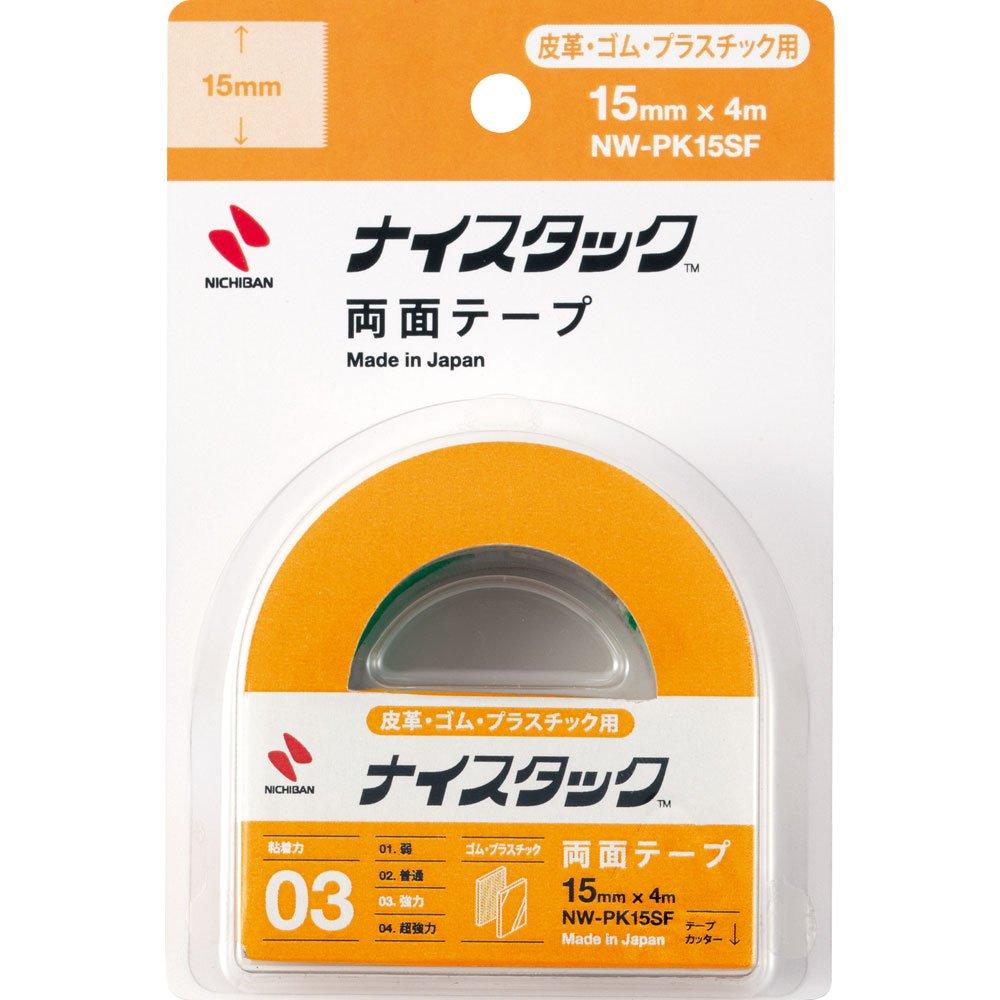 Nichiban Double-Sided Tape Nice Tack (Leather, Rubber, Plastic) 15mm x 4m NW-PK15SF