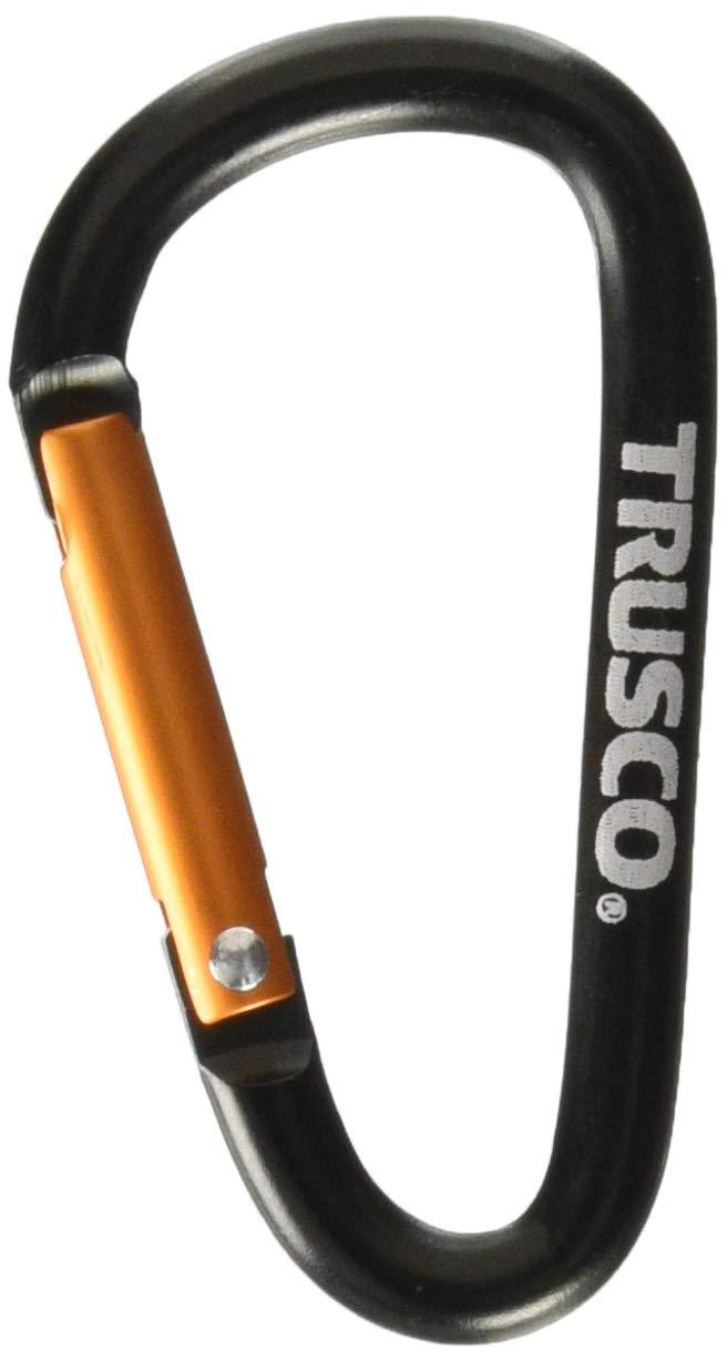 TRUSCO Carabiner Wire Diameter 5mm x 50mm D-Shape Black TKN550BK