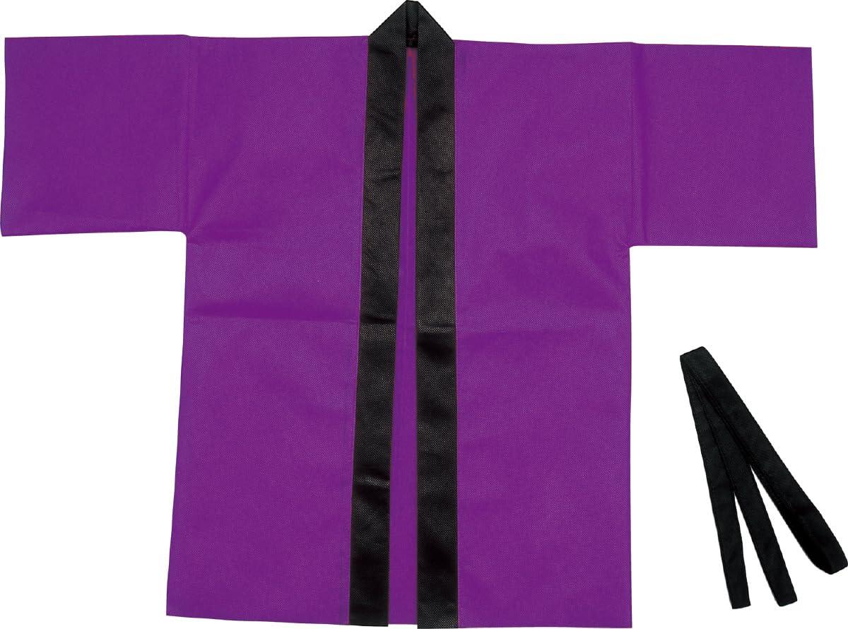 Artec Color Non-Woven Happi Coat (with Obi Sash) Children's Size J Purple 001500