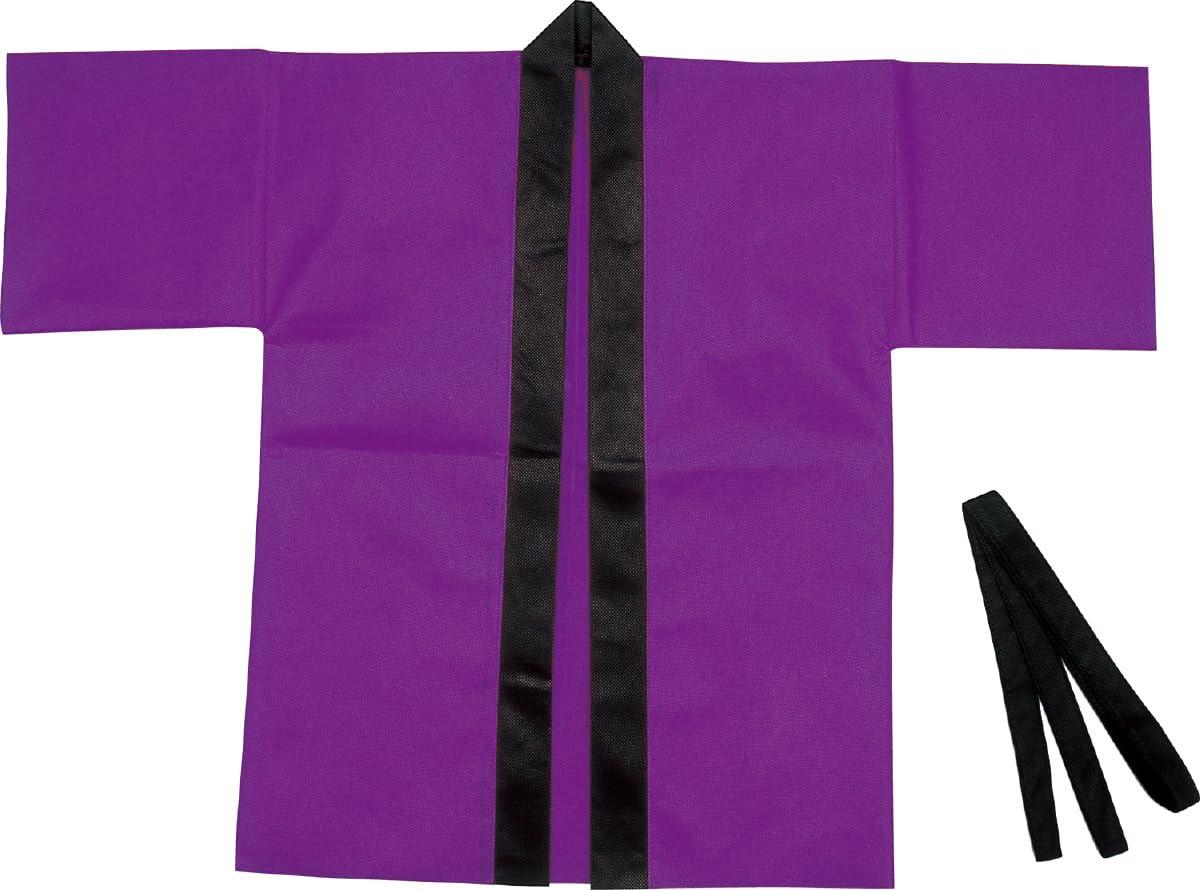 Artec Color Non-Woven Happi Coat (with Obi Belt) Children's Size S Purple 001501