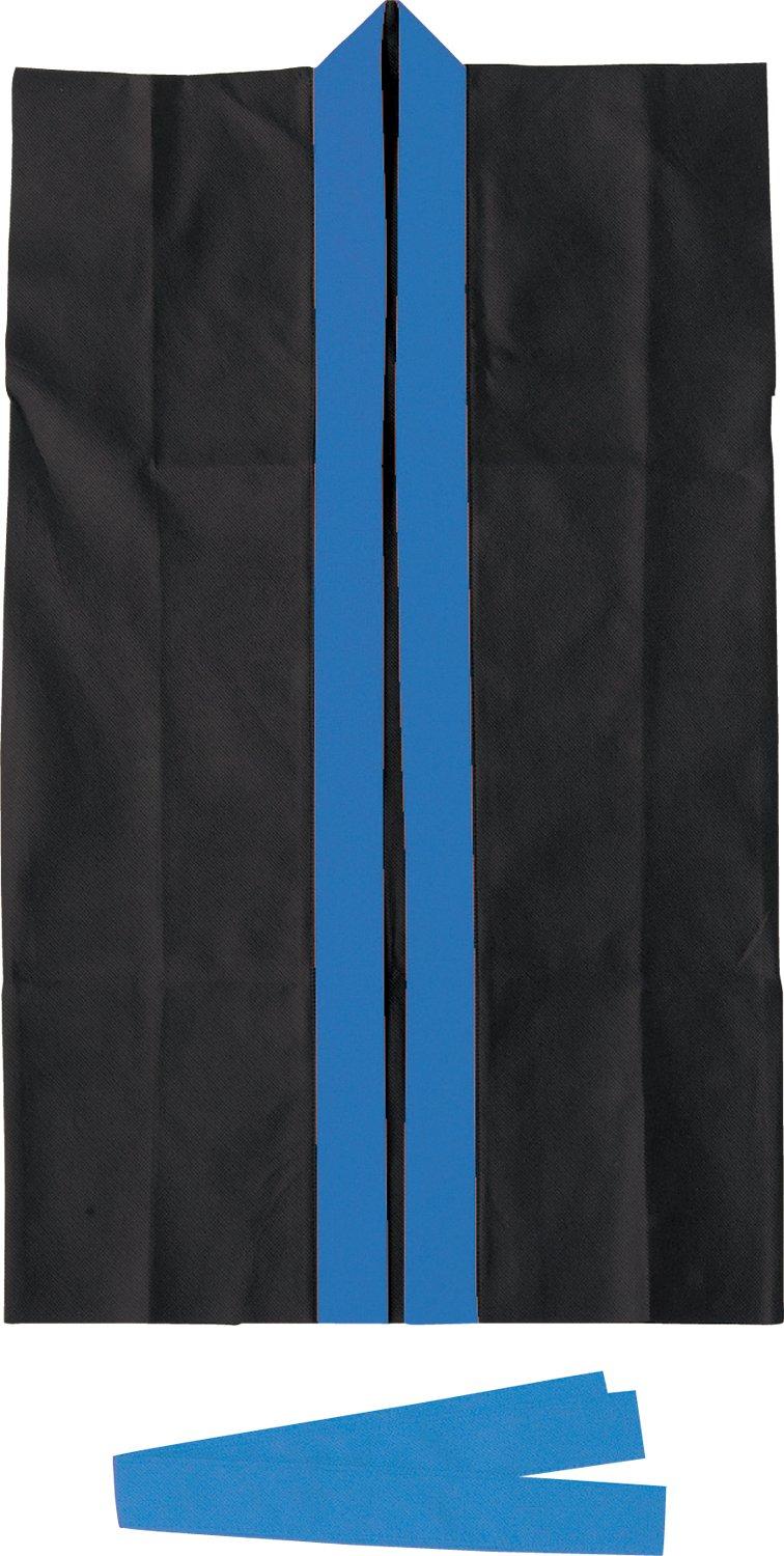 Artec Color Non-Woven Long Happi Coat (with Headband) Black (Blue Collar) S 002380