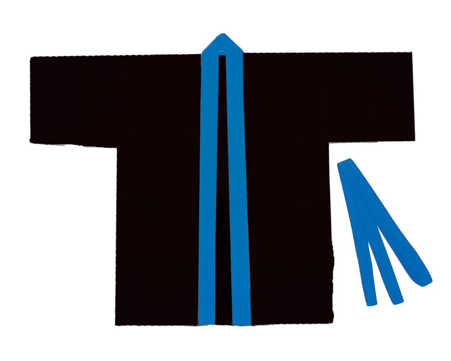 Artec Sports Day Happi Coat Colorful Non-Woven Fabric Happi for Children Black (Blue Collar) Size S 3186