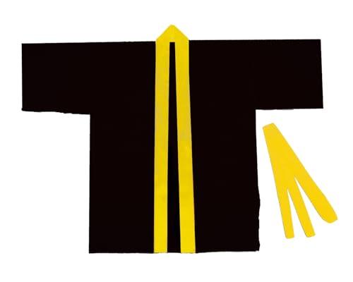 Artec Sports Day Happi Coat Colorful Non-Woven Fabric Happi for Children Black (Yellow Collar) Size S 3187