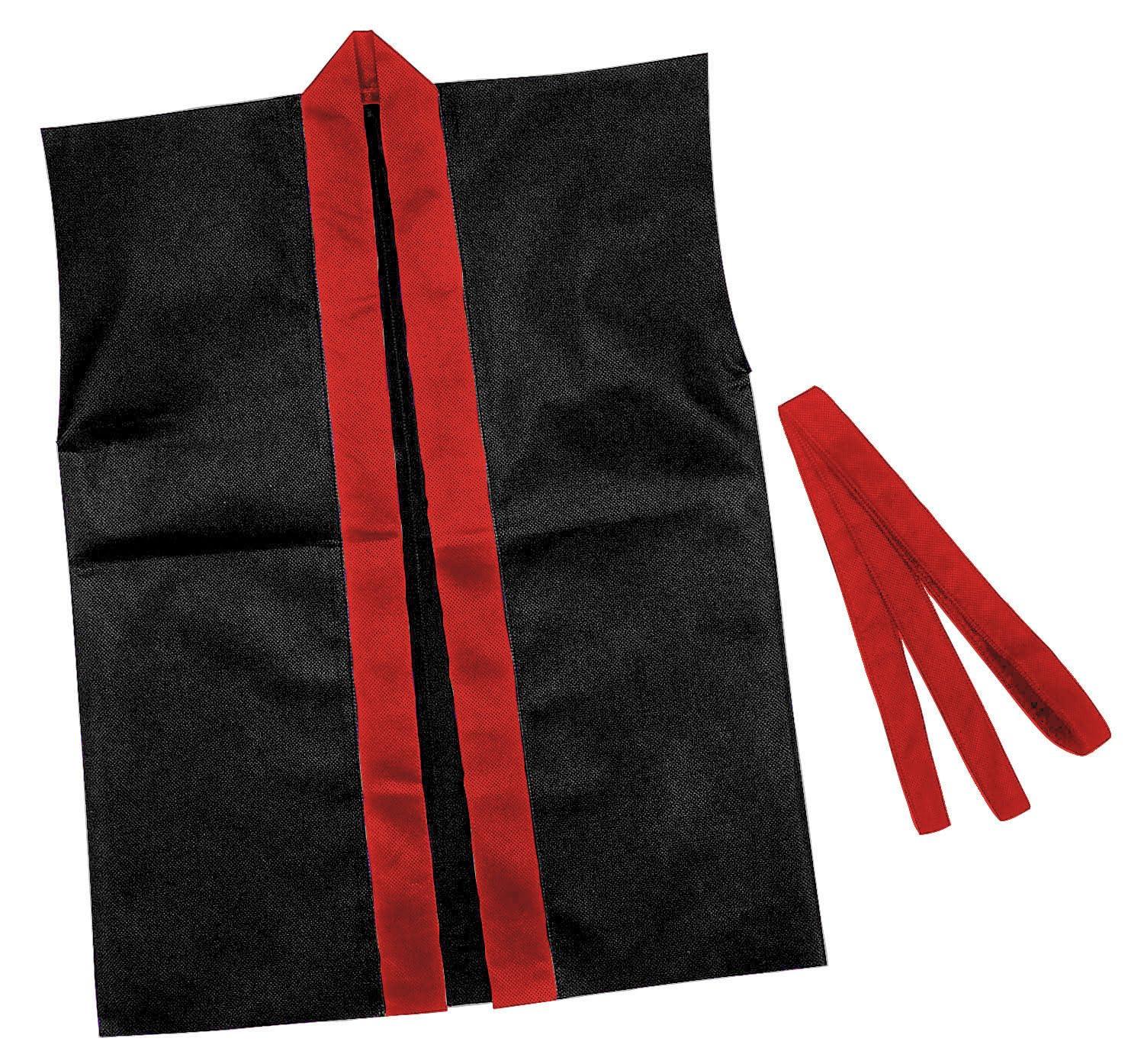 Artec Color Non-Woven Happi Coat for Children, Sleeveless, J Black (Red Collar 004105)
