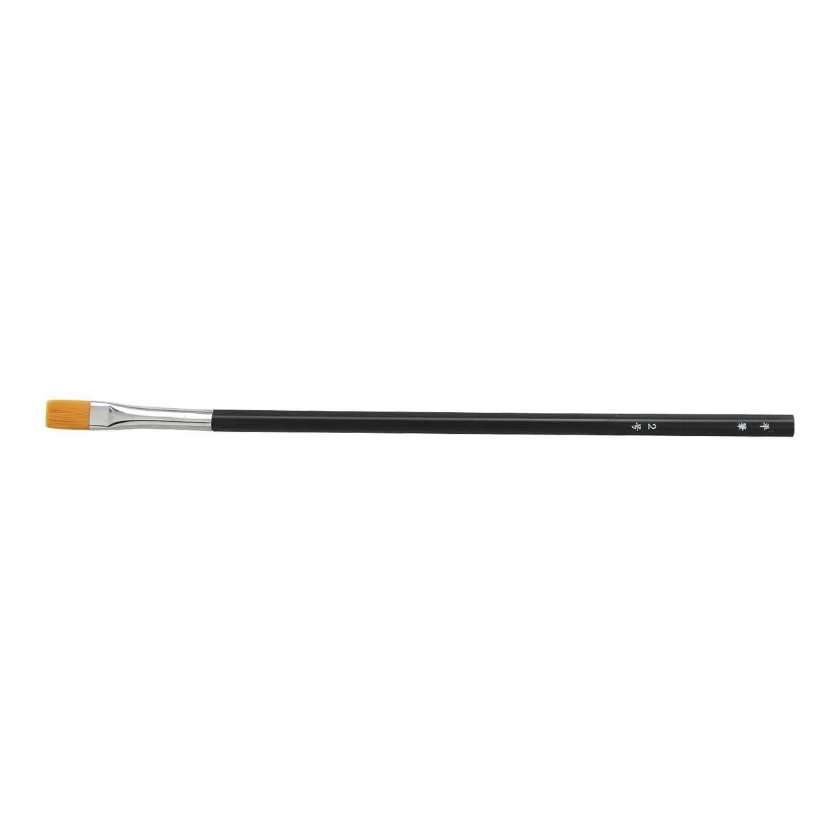 Nylon Hex Black Handle Design Brush, Flat Brush No. 2