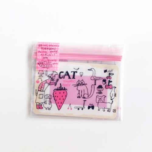 Tora Neko Bonbon Freezer Bag S (Strawberry Cat)
