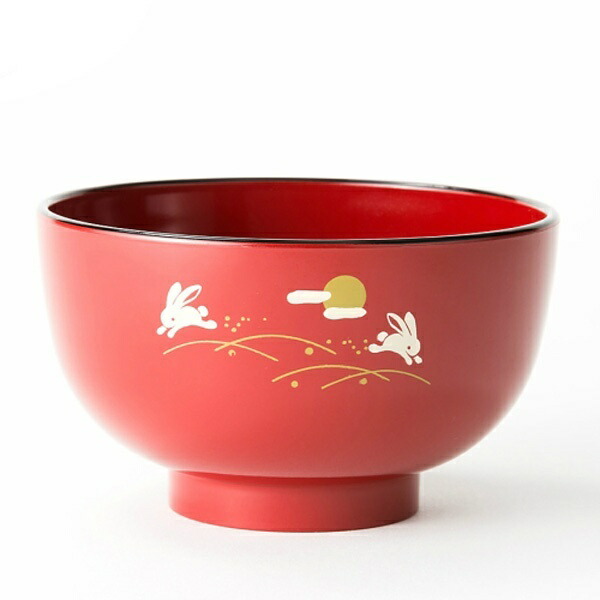 Asahi Koyo Soup Bowl Kyoto Style Haneusagi Vermilion Diameter 11.3cm × Height 6.6cm Dishwasher Safe Microwave Safe Japanese Style Made in Japan 1 Piece