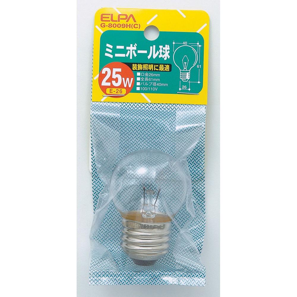 ELPA Mini Ball Bulb 25W E26 Clear G-8009H (C)