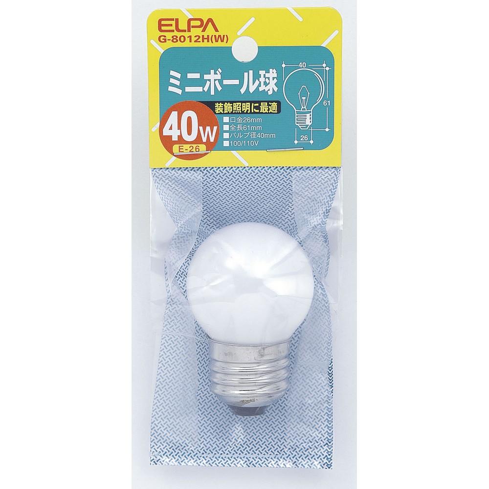ELPA Mini Ball Bulb 40W E26 White G-8012H (W)