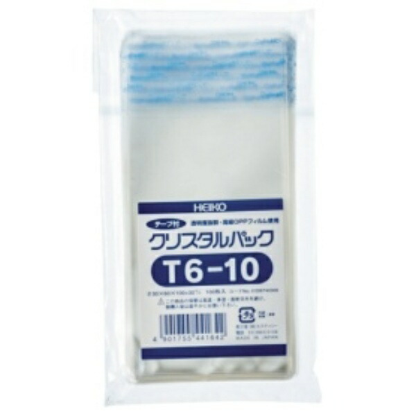 Shimojima Transparent Bags OPP Crystal Pack T6-10 100 Sheets <Size: Thickness 0.03mm Width 6 × Height 10+3cm>
