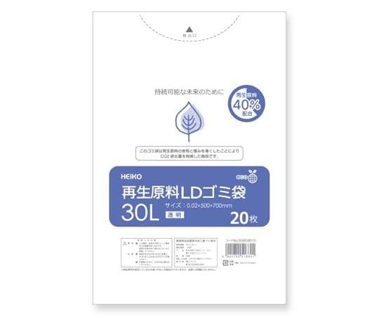 Shimojima HEIKO Recycled Material LD Trash Bags 30L Transparent 006609515 1 Bundle (20 Sheets)
