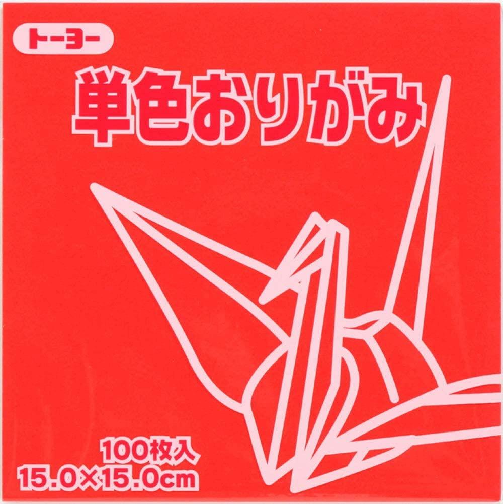 TOYO Solid Color Origami Paper 15.0CM 102 Red