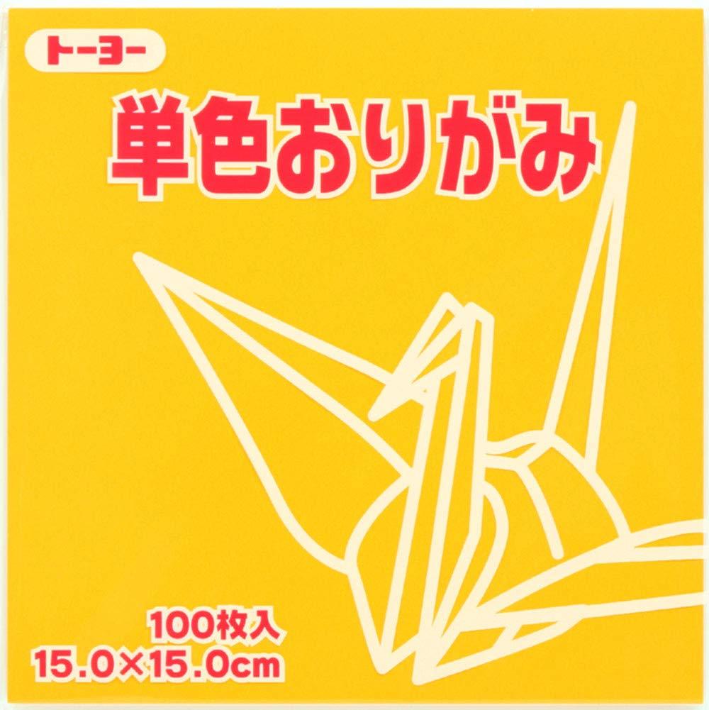 TOYO Origami Paper Single-Sided Origami Paper Solid Color 15cm Square Yamabuki 100 Sheets 064107