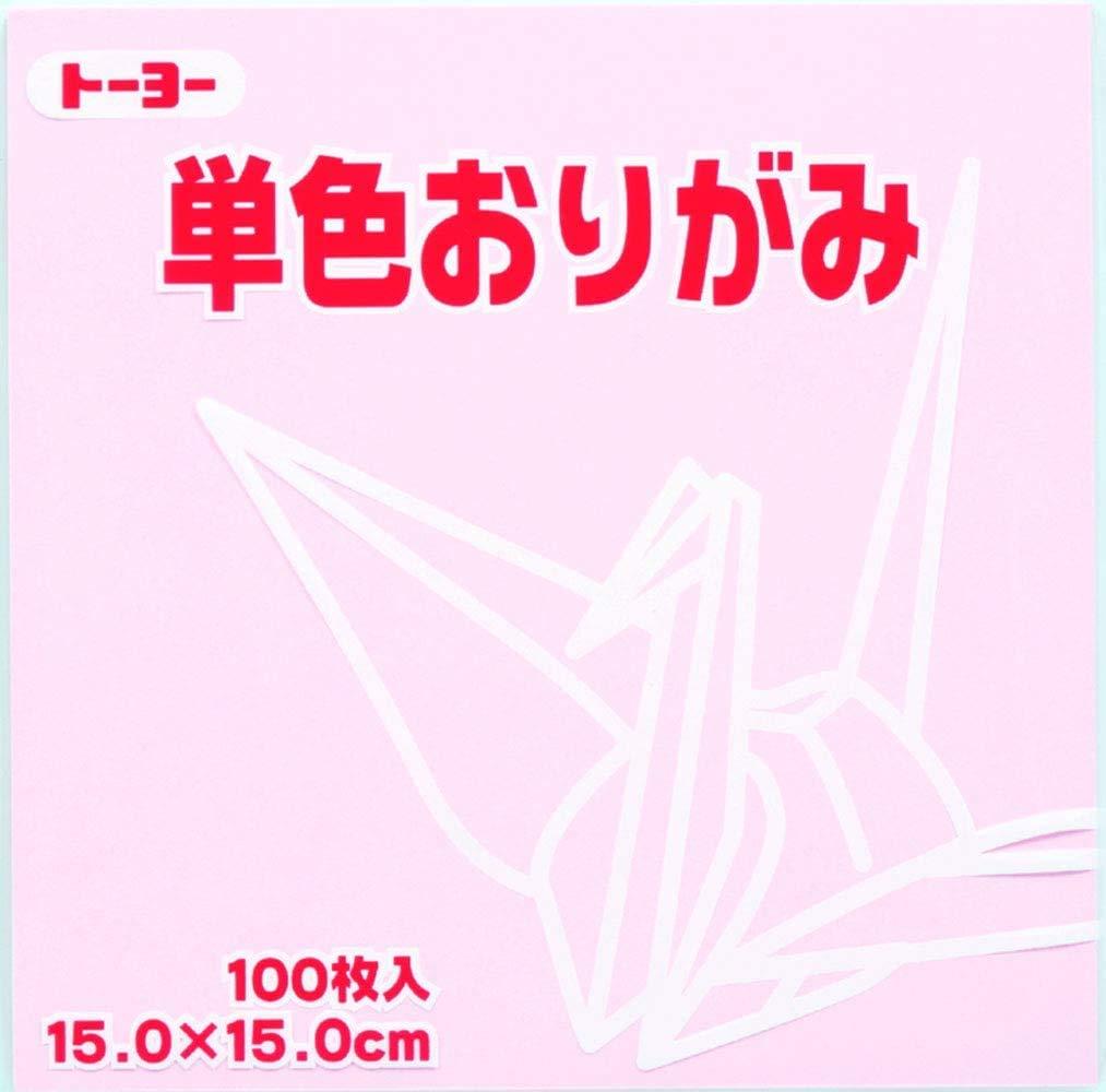 TOYO Origami Paper Single-Sided Solid Color 15cm Square Sakura 100 Sheets 064122