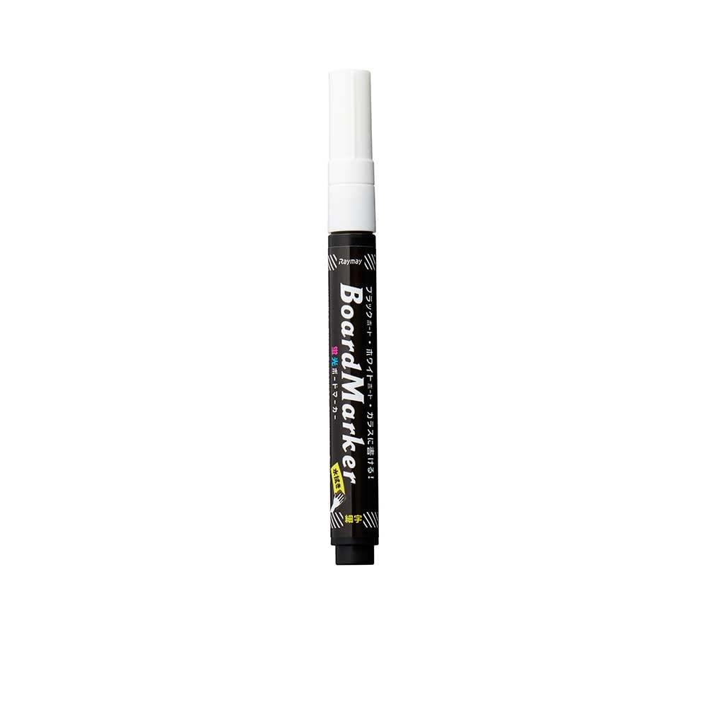 Reimei Fujii Fluorescent Board Marker, Water-Based, Fine Tip, White LBM1045W