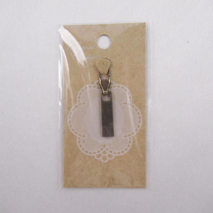Misasa Zipper Charm Square Type M Size Antique Gold MIS-FCS5 MIS-FCG5