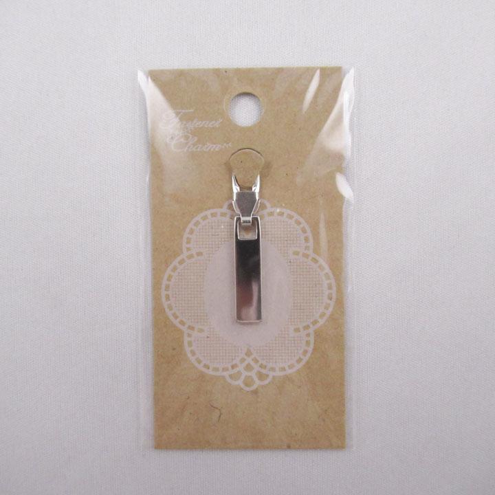 Misasa Zipper Charm Square Type M Size Nickel MIS-FCS19 Silver