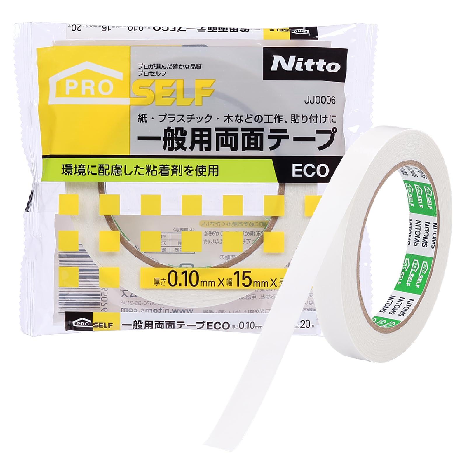 NITOMS PROSELF General-Purpose Double-Sided Tape ECO Universal Environmentally Conscious 15mm x 20m JJ0006