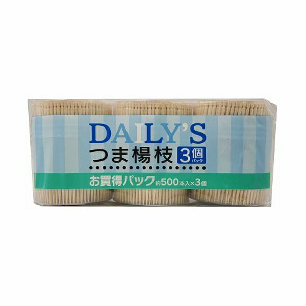 Yamato Bussan Natural Toothpicks 6.5cm Daily Use SL-500 500-Count 3-Pack
