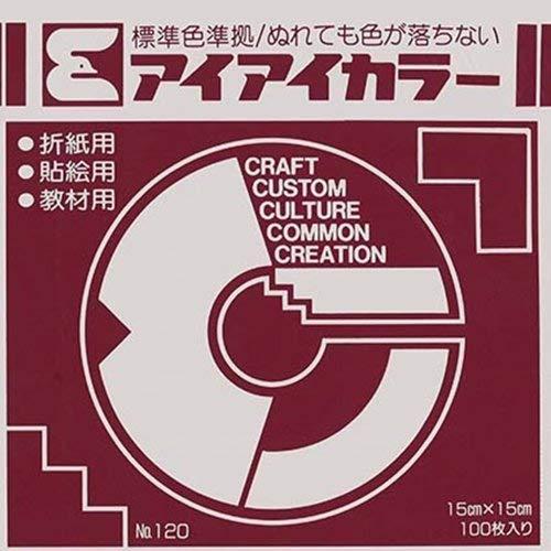 Ehime Paper Crafts Single-Color Origami Paper AI-TAN44 Wine Red 15cm Square 100 Sheets
