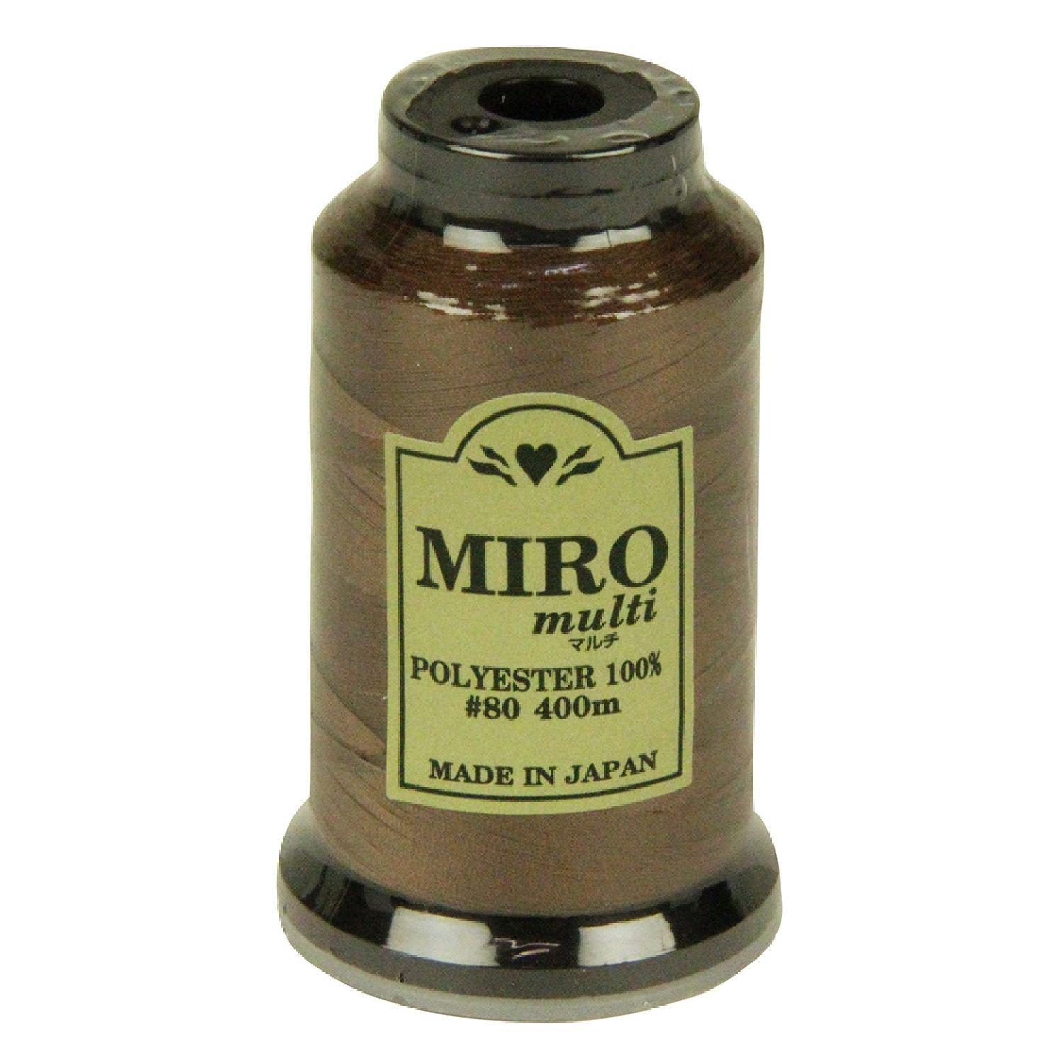 MIRO Multi-Purpose Sewing Thread for Home Use #80 400m Spool Color No. 46 Fine and Strong Lockstitch & Straight Stitch Dual-Purpose Made in Japan