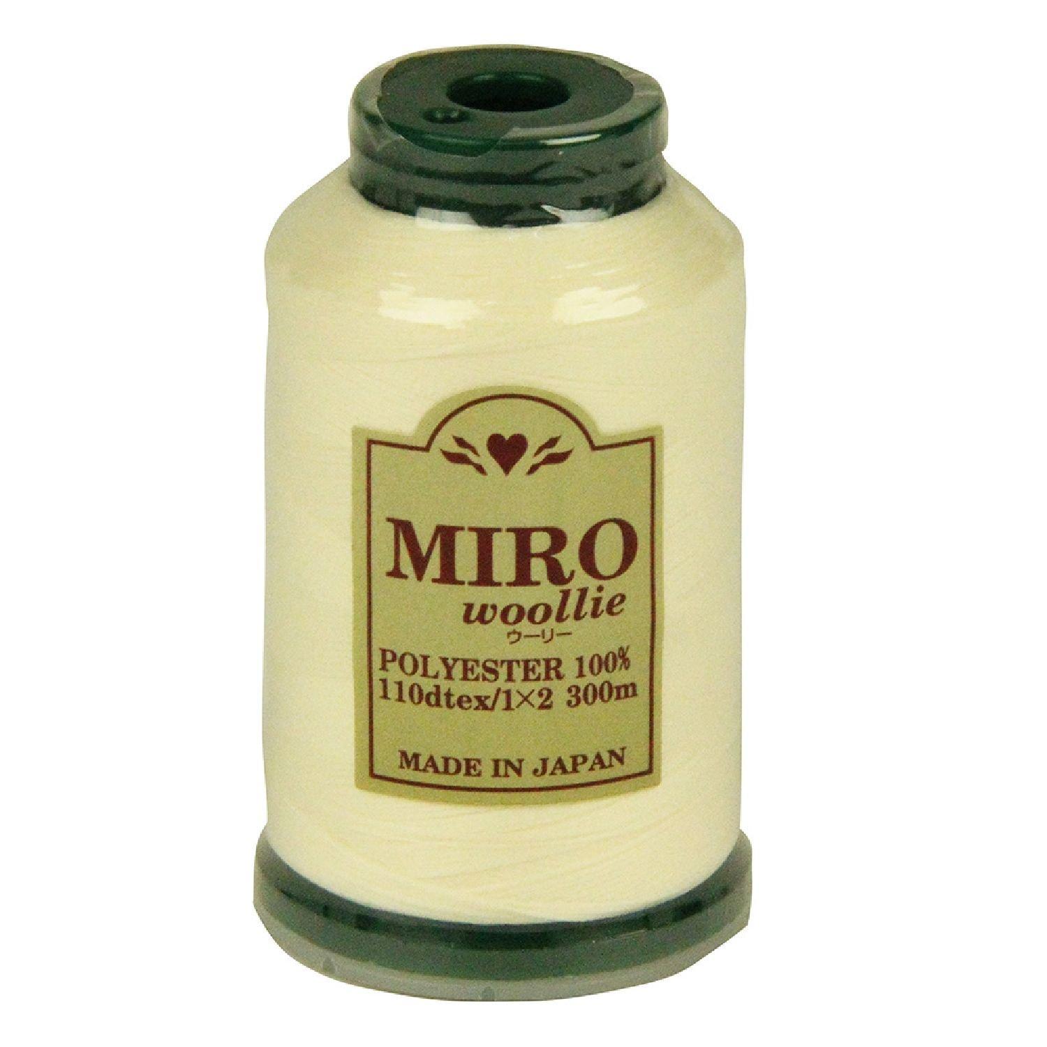 MIRO Wooly Sewing Thread for Home Use 110dtex 300m Spool Color No. 51 100% Polyester Heat and Water Resistant Made in Japan
