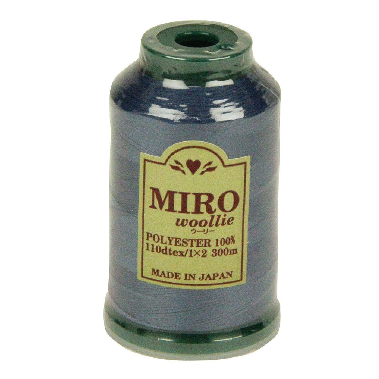 MIRO Wooly Sewing Thread for Home Use 110dtex 300m Spool Color No. 112 100% Polyester Heat and Water Resistant Made in Japan