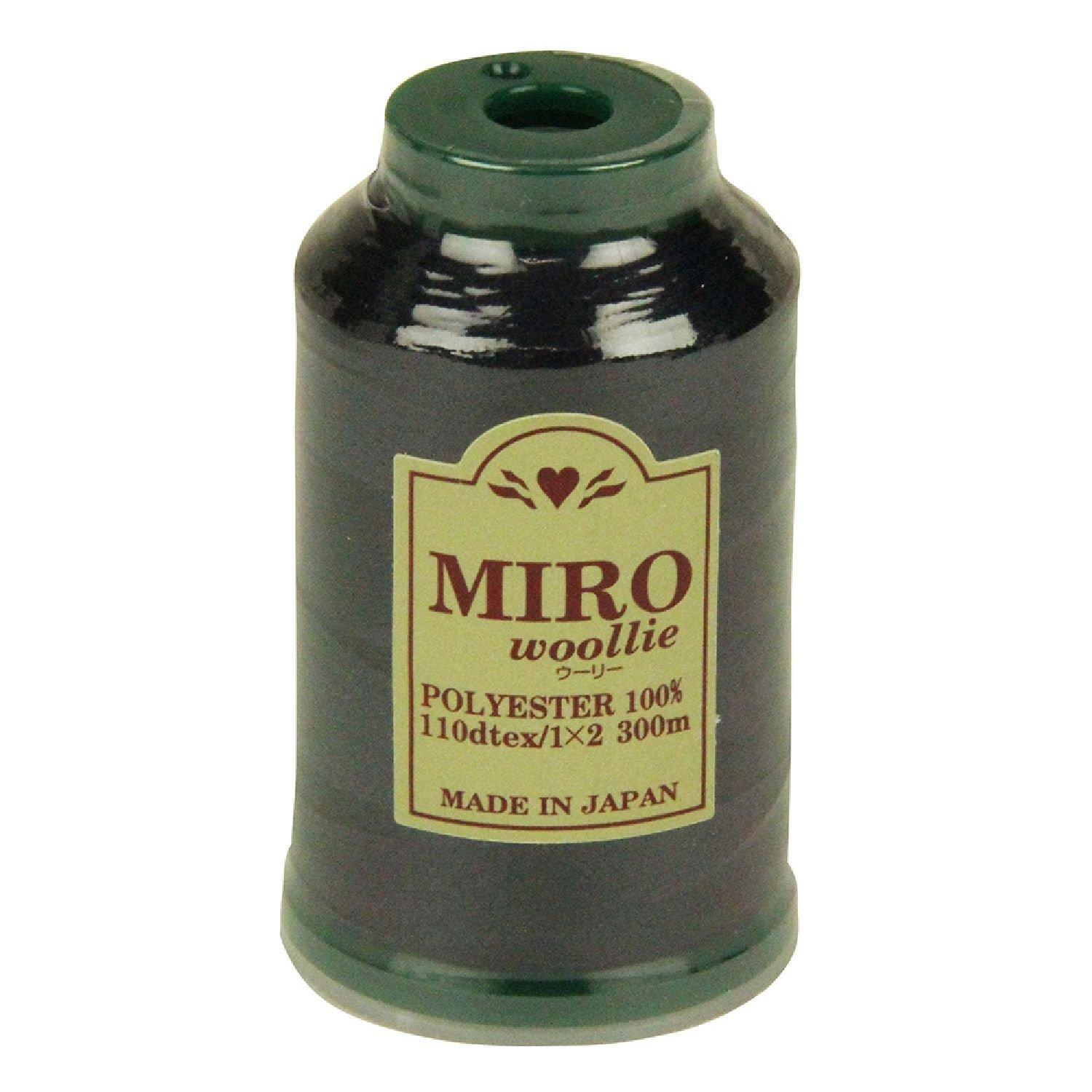 MIRO Wooly Sewing Thread for Home Use 110dtex 300m Spool Color No. 117 100% Polyester Heat and Water Resistant Made in Japan