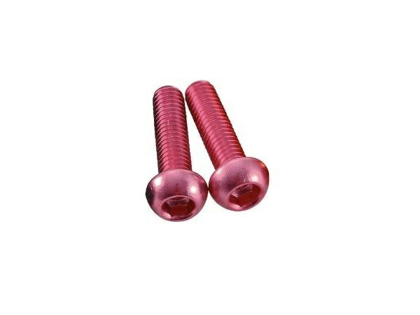 FOGLIA Aluminum Bolt Set, 2-Piece, M5X18mm, for Bottle Cage Mounting, Pink, 72300, Bicycle