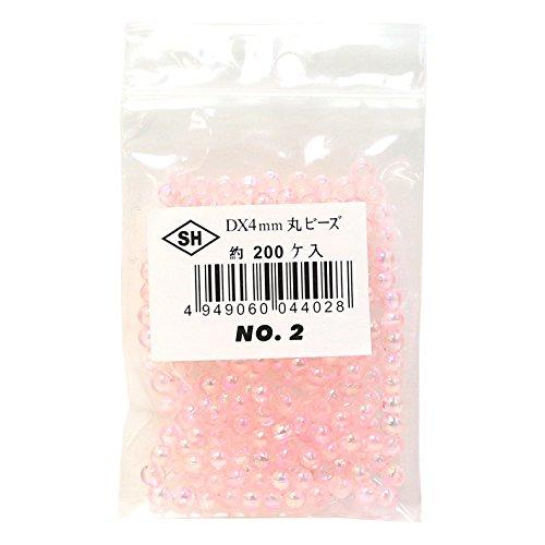 Shimamura Round Beads 200-Piece DX 4mm Pink ASH-DX4M-2