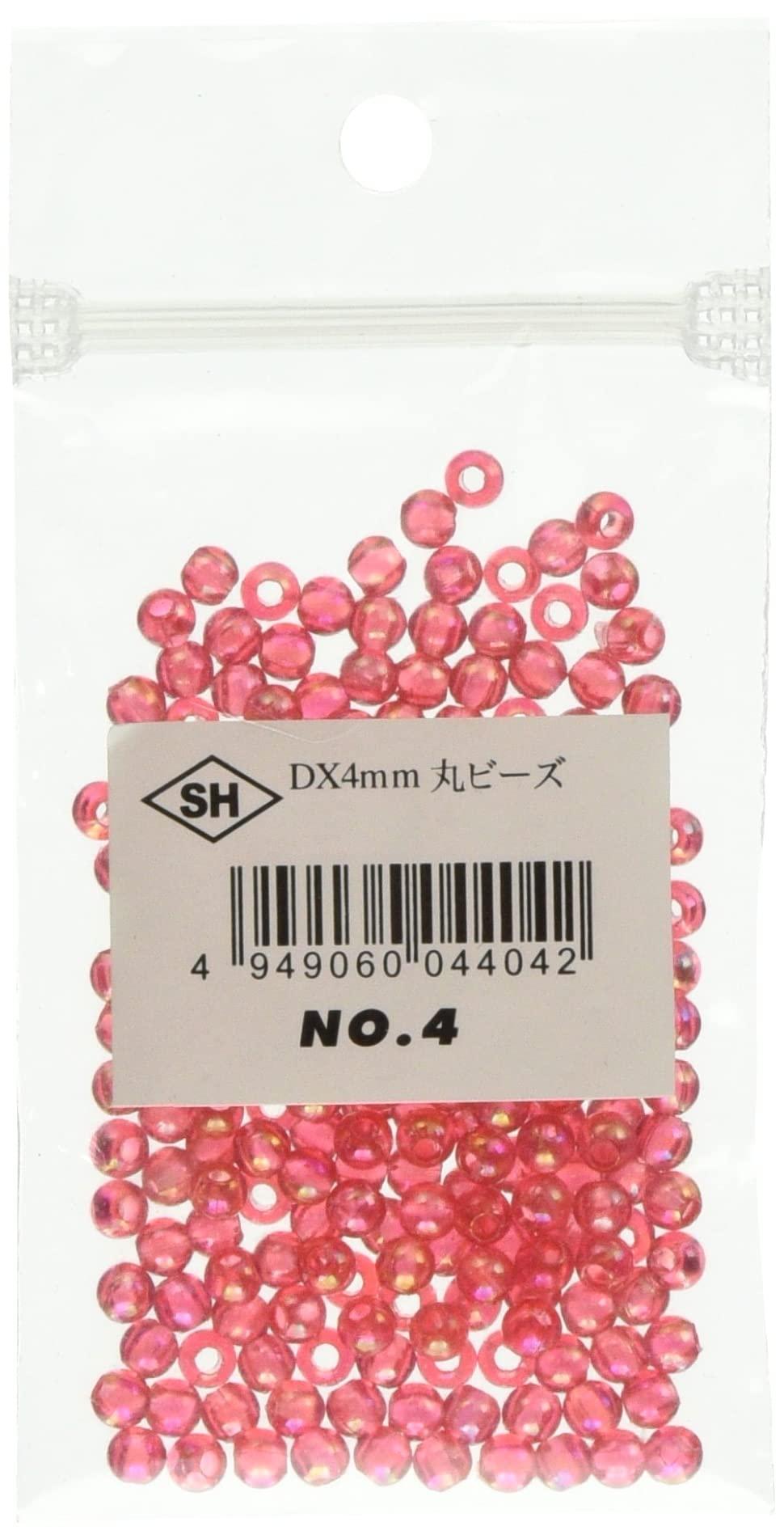 Shimamura Round Beads 200-Piece DX 4mm Red ASH-DX4M-4