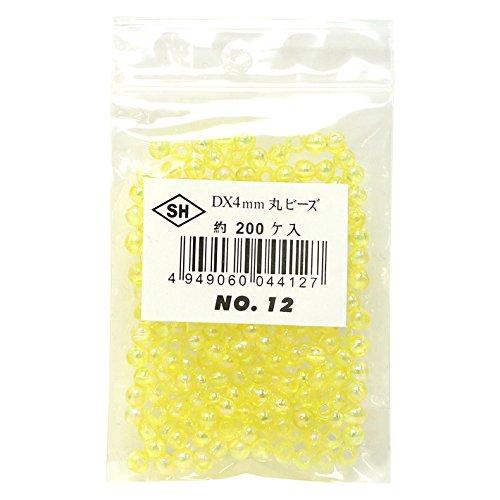 Shimamura Round Beads 200-Piece Pack DX 4mm Yellow ASH-DX4M-12