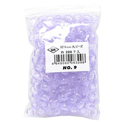 Shimamura Round Beads 200-Piece Pack ST8mm Purple ASH-ST8M-9