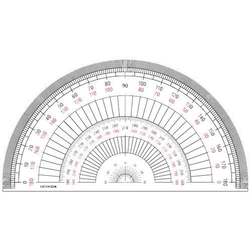 Uchida Semicircular Protractor 12cm 1-822-0101