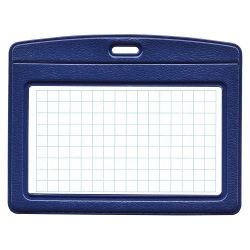 Open Kogyo Name Tag Case Leather-Like Blue NB-360C-BU