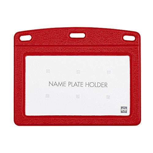 Open Kogyo Name Tag Case Leather-Like Red NB-360C-RD