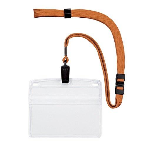 Open Kogyo Hanging Name Tag Soft Case Clip-On Style Horizontal Extra Large 1 Piece Orange NL-21P-RG