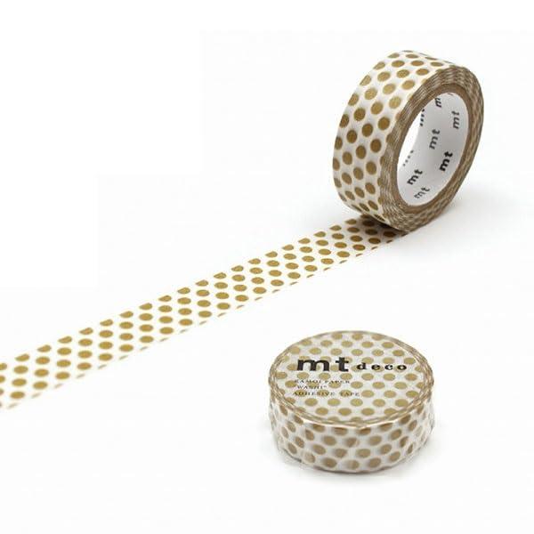 mt 1P Masking Tape Dot Camo-i Kako Paper (15mm × 7m) (Gold)
