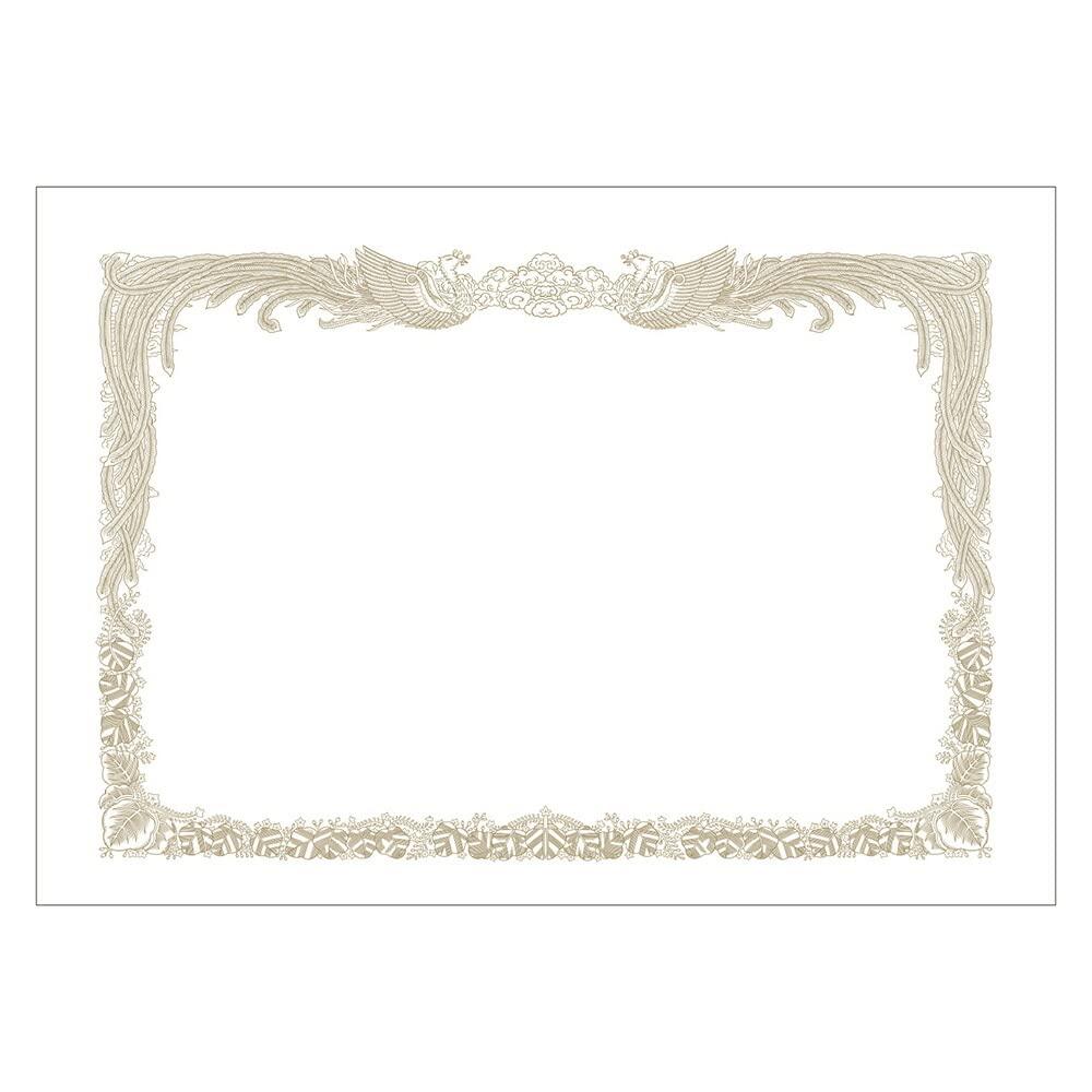 SASAGAWA Printer-Compatible Mini Certificate Paper, White Background, Postcard Size, Vertical Writing, 10 Sheets, 10-1520