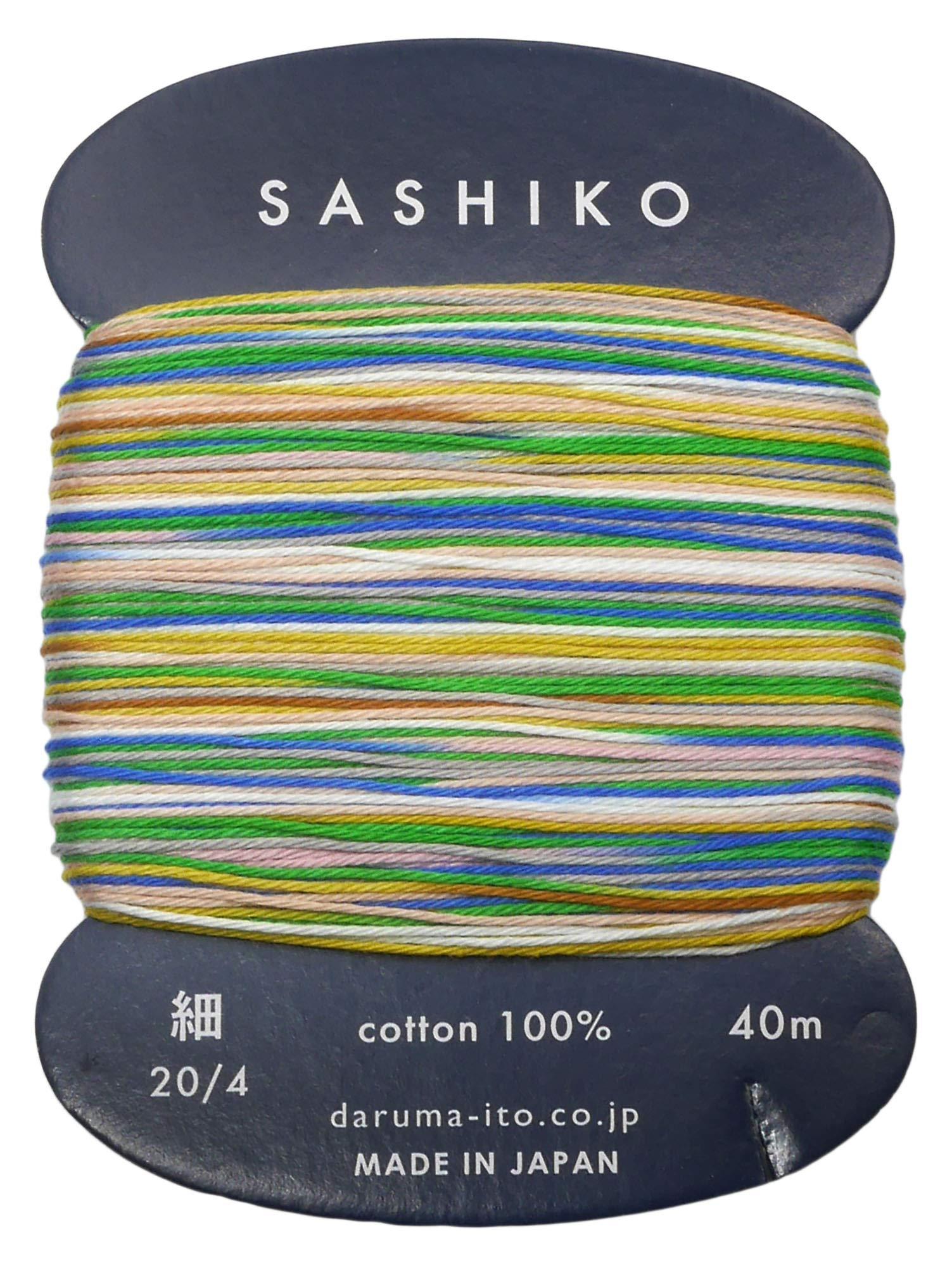 DARUMA Sashiko Thread Fine 8 Colors Kasuri Card Wound Col.0502