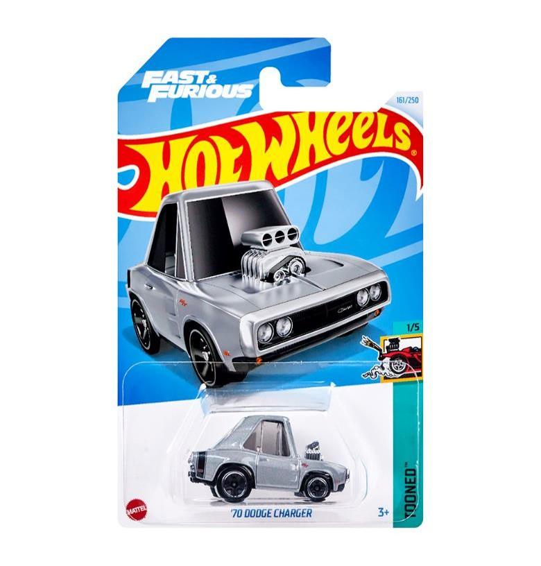 Hot Wheels Basic Car '70 Dodge Charger Vehicle Toy Mini Car Ages 3+ Silver HXR25
