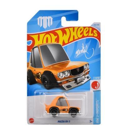 Hot Wheels Basic Car Mazda RX-3 Vehicle Toy Mini Car Ages 3+ Orange HXR07