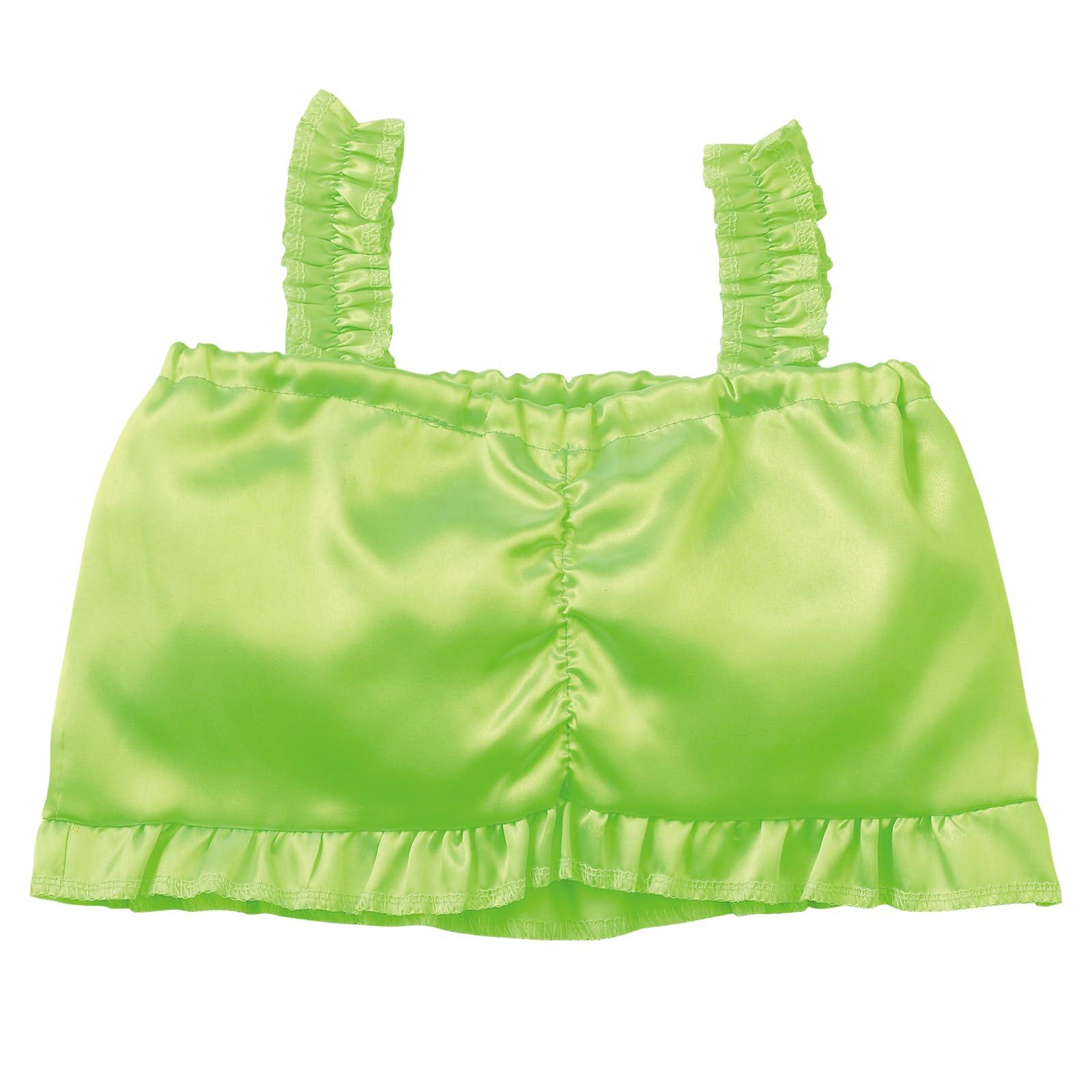 Soft Satin Short Bustier Yellow-Green