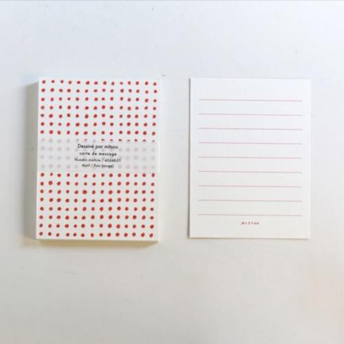 mitsou Embossed Card 20-Piece Set (Polka Dot/Red)